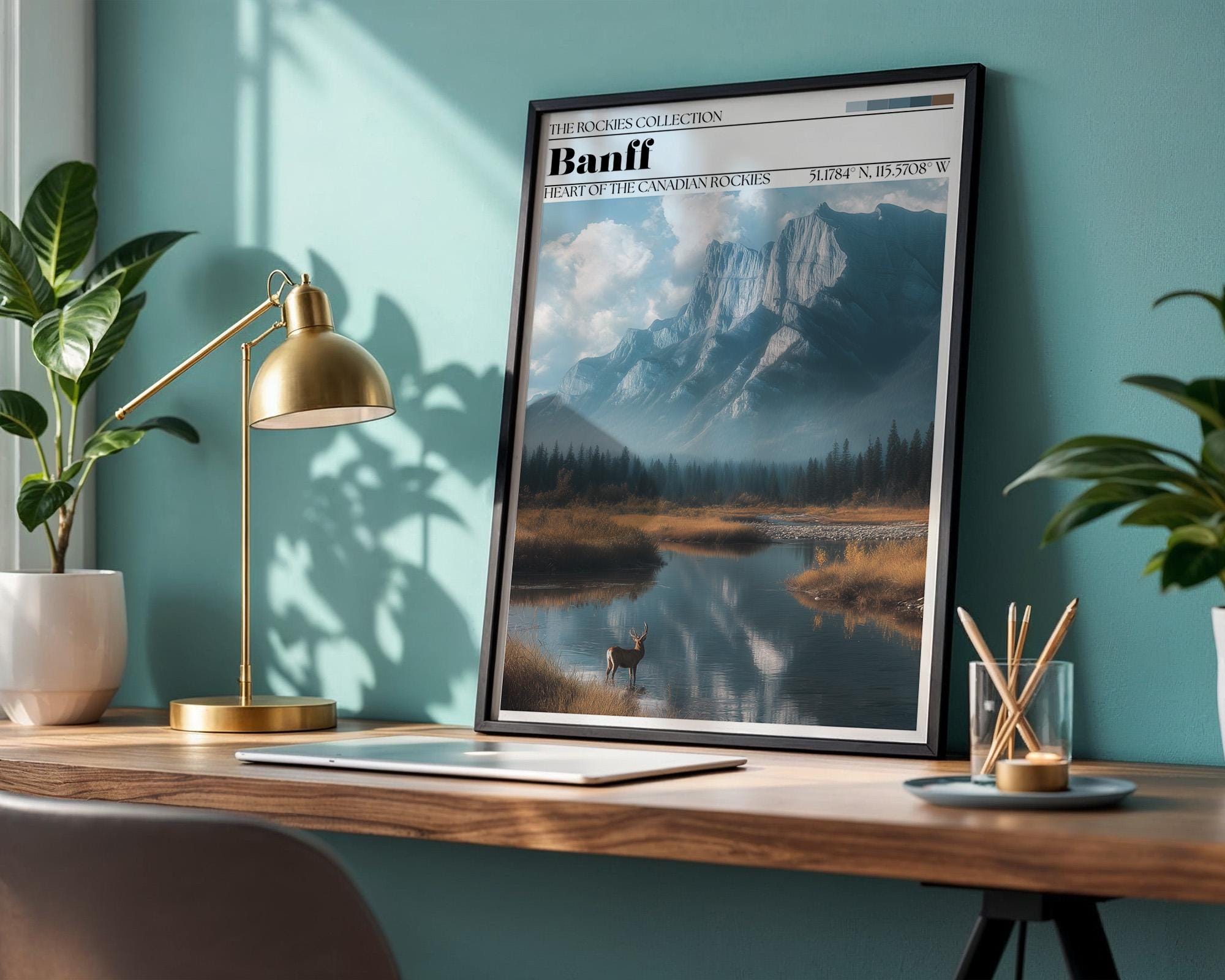 Banff National Park Travel Poster – Canadian Rockies Wall Art