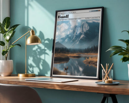 Banff National Park Travel Poster – Canadian Rockies Wall Art