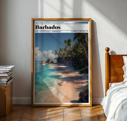 Barbados Travel Poster – Caribbean Beach Art Print