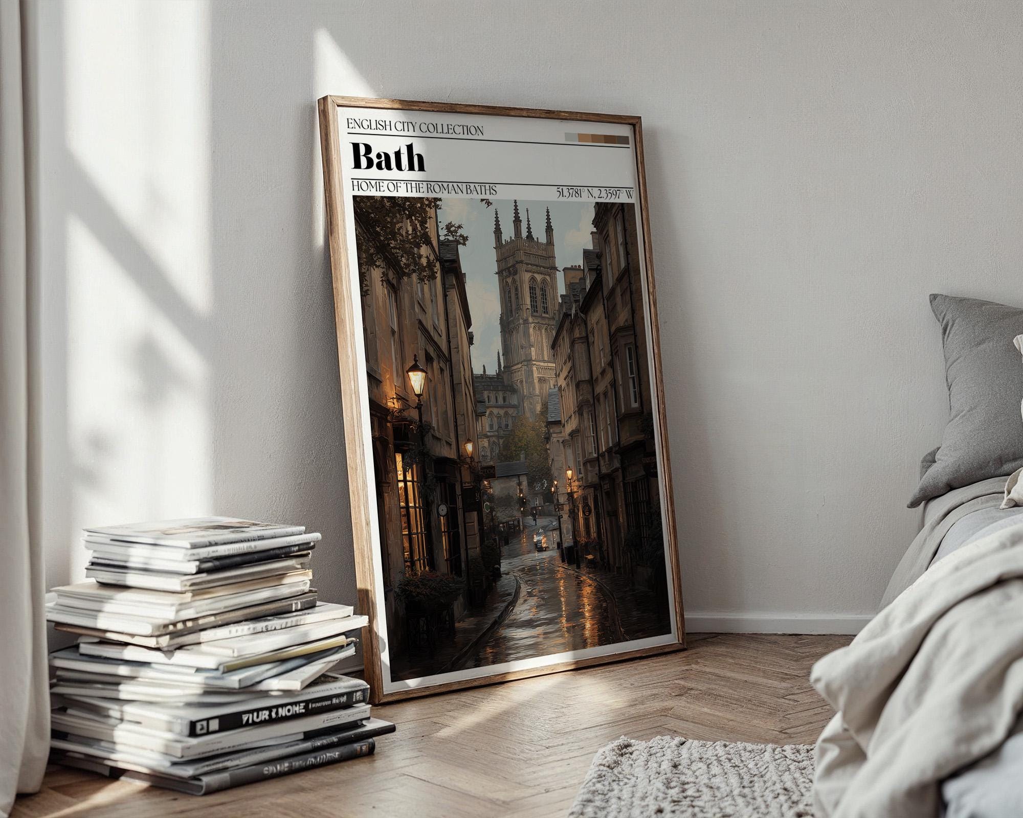 Bath England Travel Poster – Somerset City Art Print