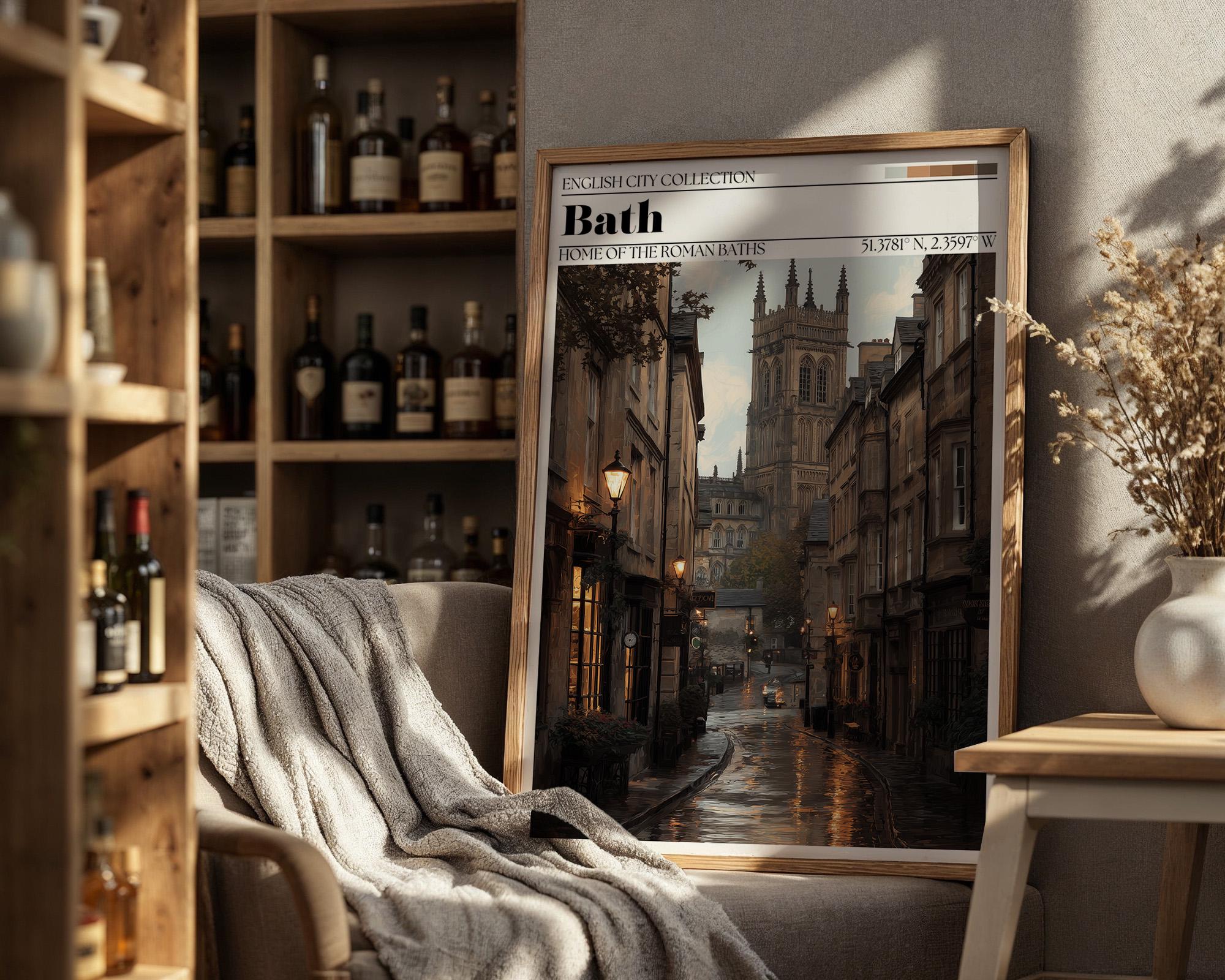 Bath England Travel Poster – Somerset City Art Print