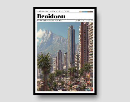 Benidorm Poster - Benidorm, Spain Travel Wall Art Print
