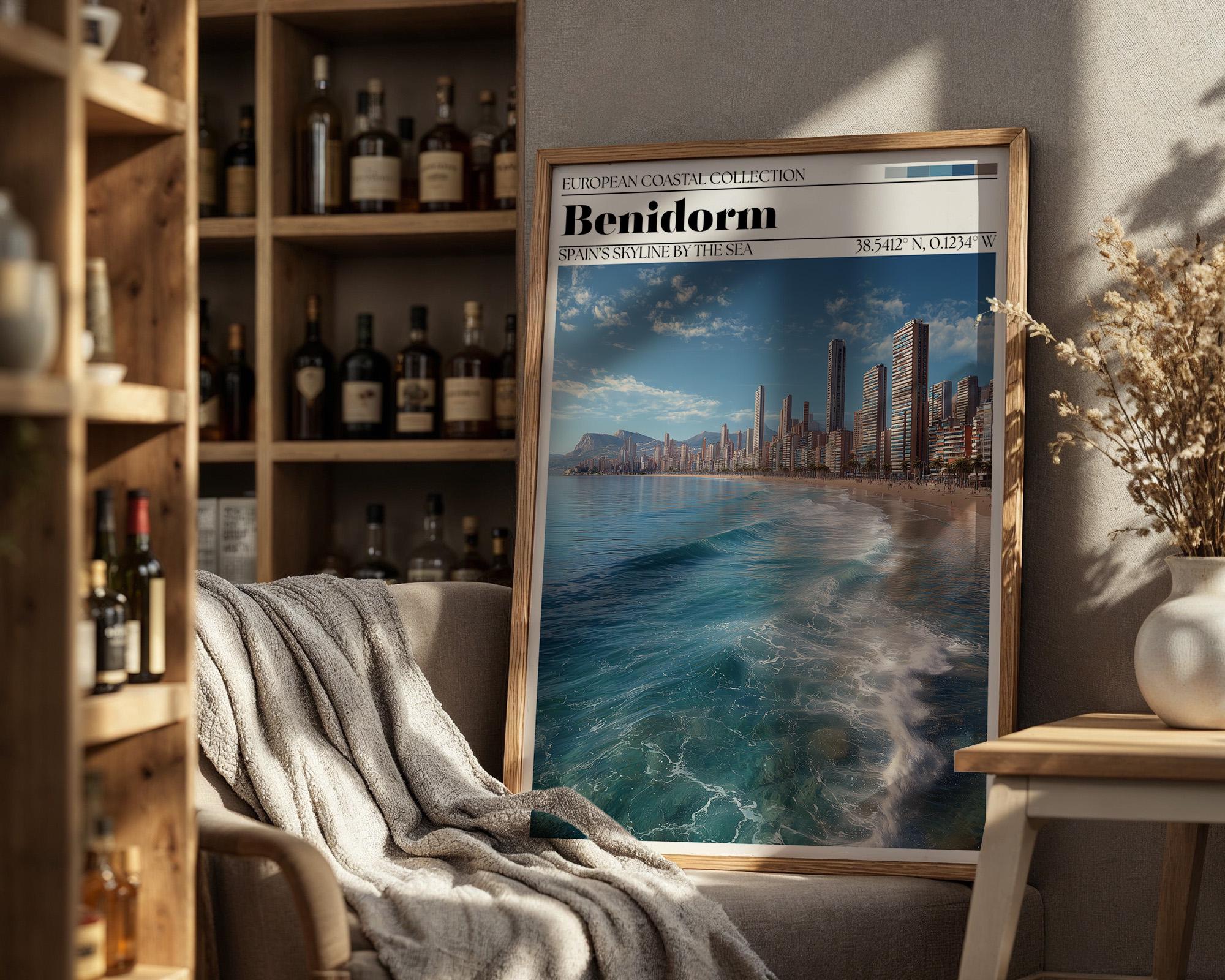 Benidorm Travel Poster - Benidorm, Spanish Wall Art Print
