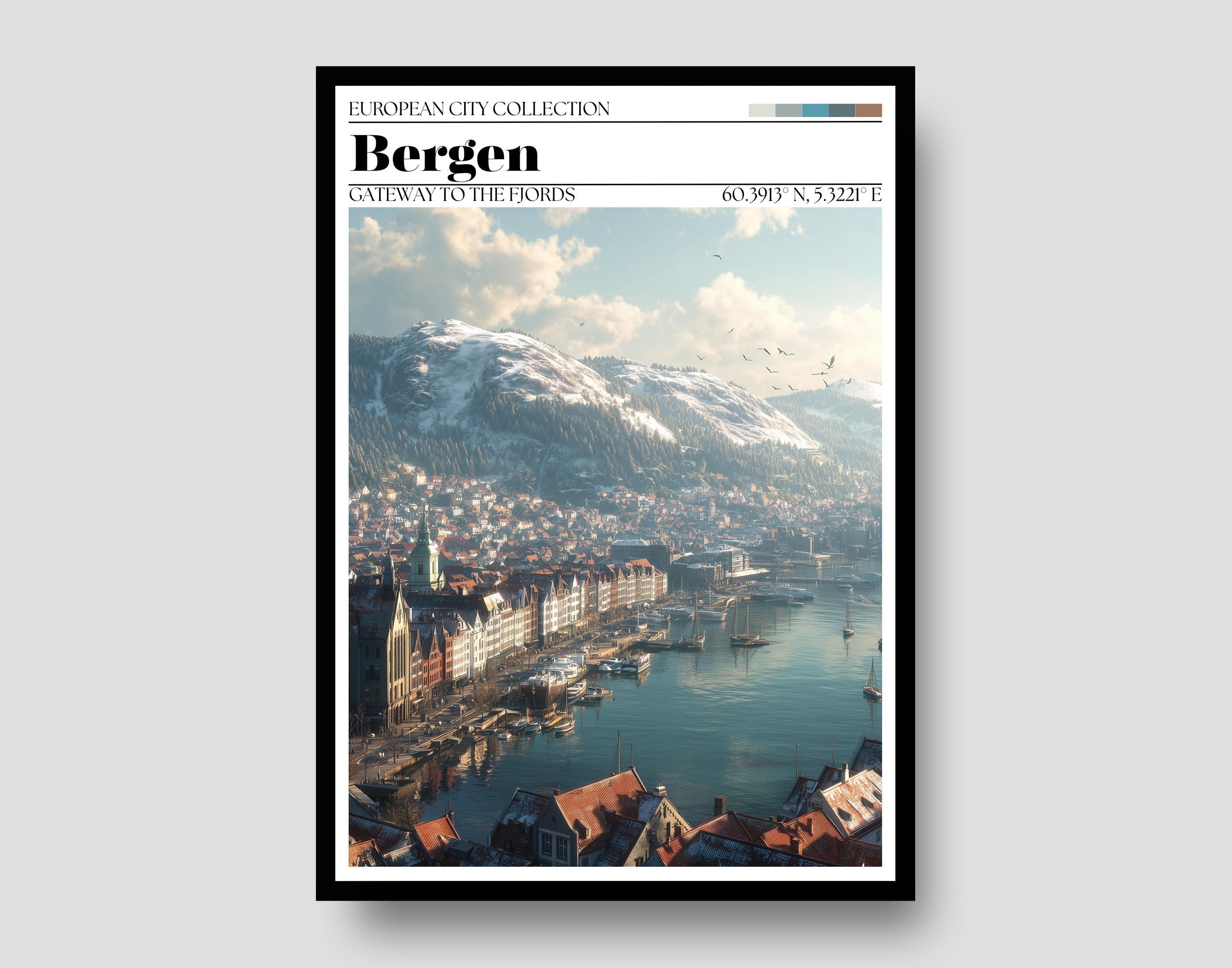 Bergen, Norway Poster – Bergen Travel Art Print