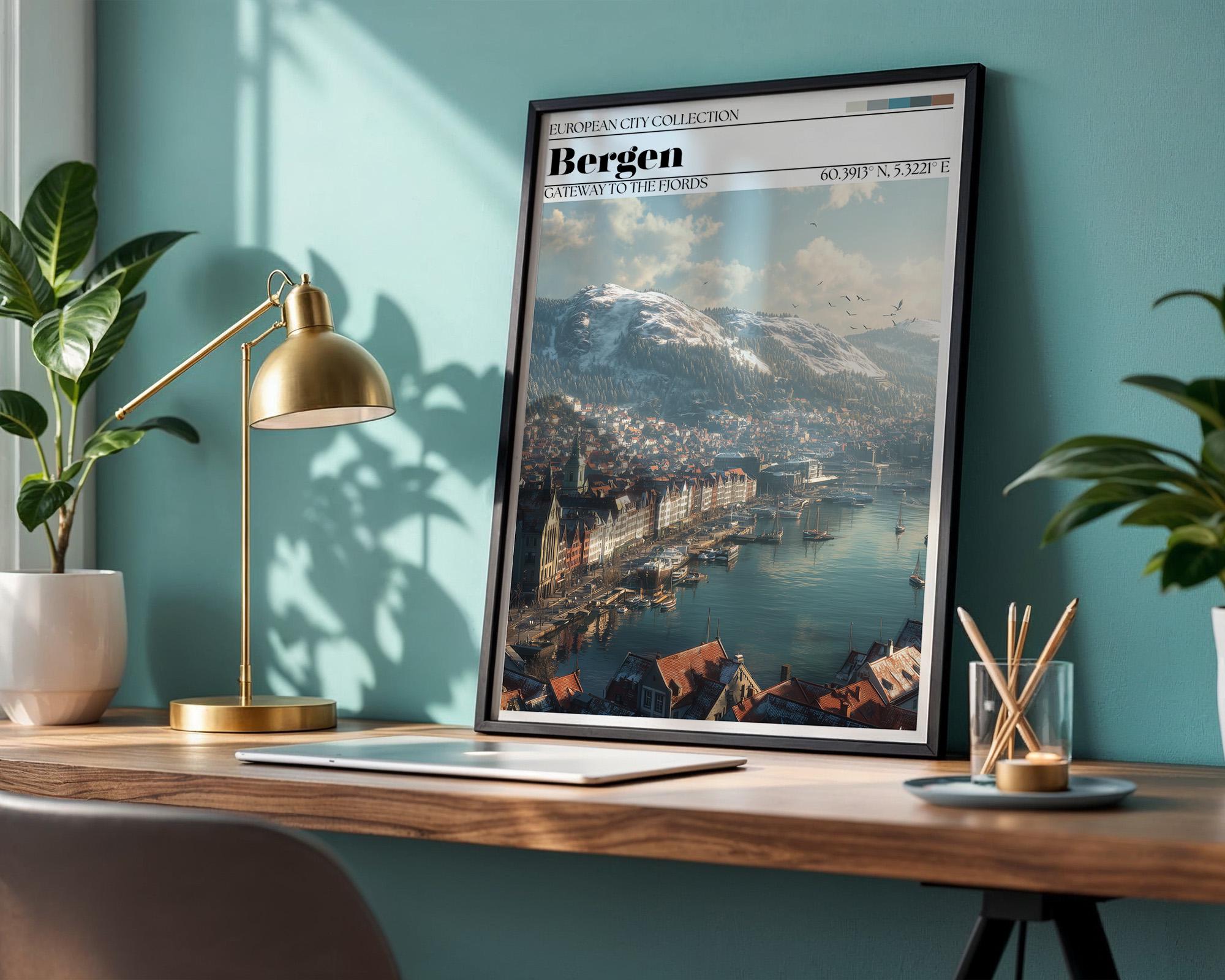 Bergen, Norway Poster – Bergen Travel Art Print