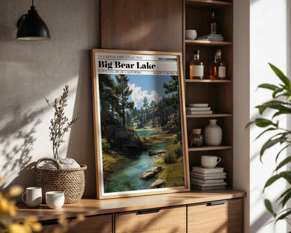 Big Bear Lake Art Print – California Mountain Landscape Poster