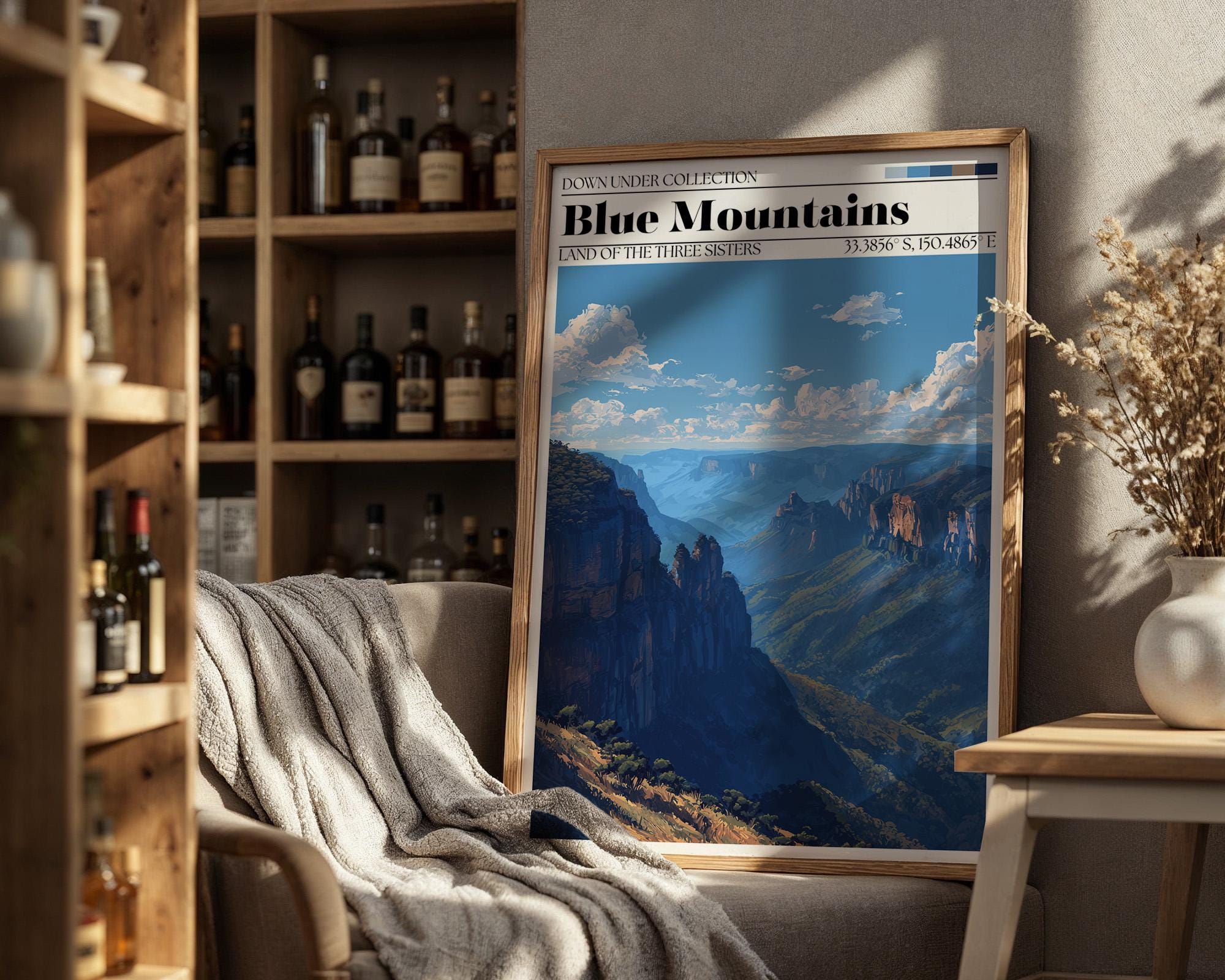 Blue Mountains Australia Art Print – Sydney Travel Poster