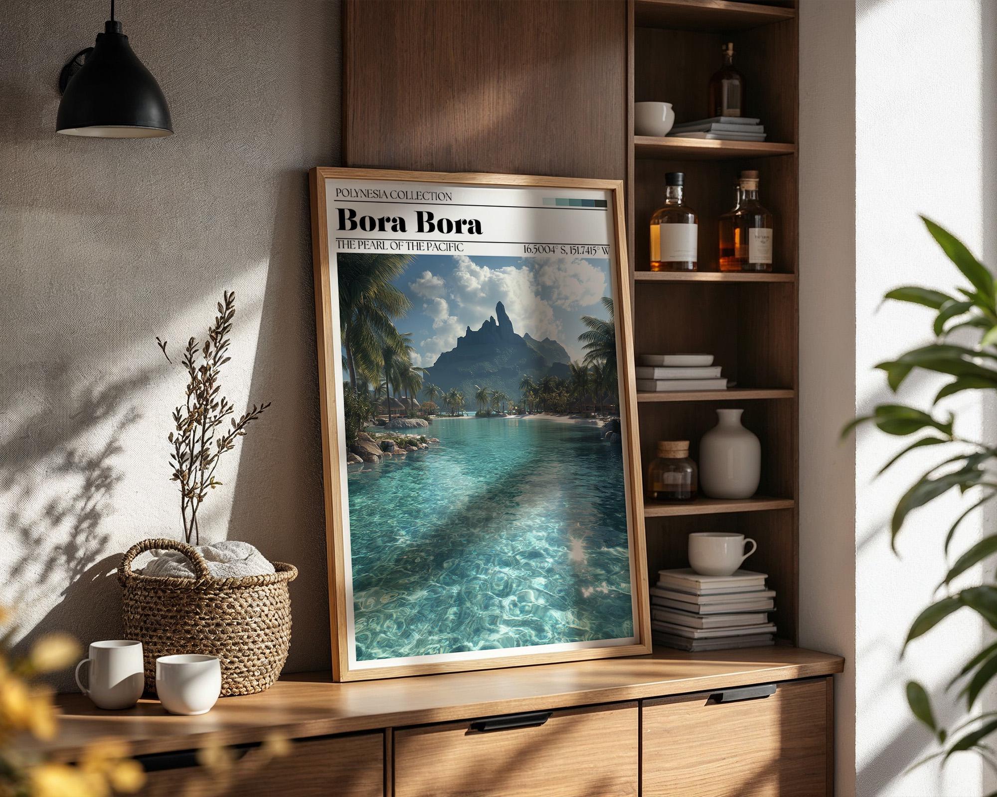 Bora Bora Travel Poster – French Polynesia Tropical Art