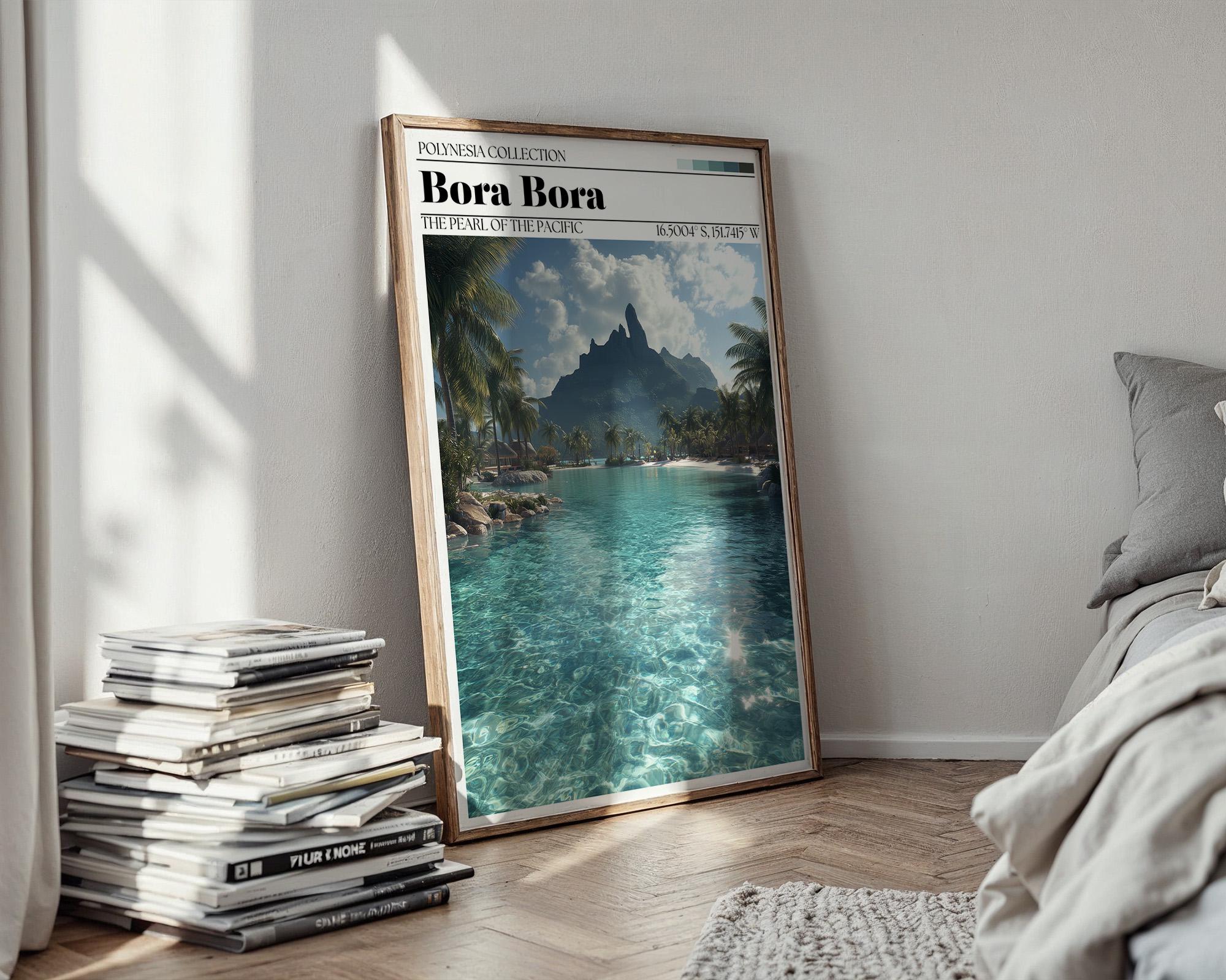 Bora Bora Travel Poster – French Polynesia Tropical Art