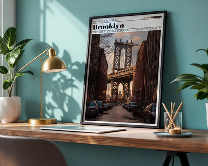 Brooklyn Bridge Art Print – New York City Travel Poster