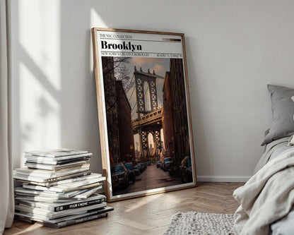 Brooklyn Bridge Art Print – New York City Travel Poster