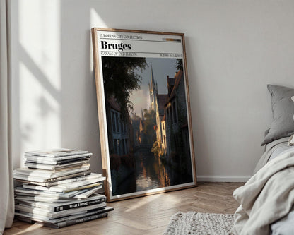 Bruges, Belgium Travel Poster – Bruges Wall Art Print