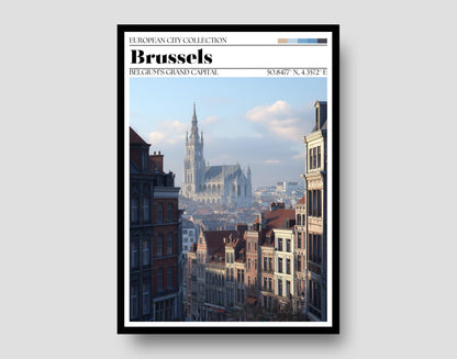 Brussels, Belgium Poster - Brussels Travel Wall Art Print