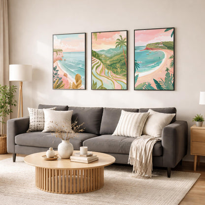 Bali Set of 3 Posters - Bali Landscape Wall Art Prints - Travel Wall Art