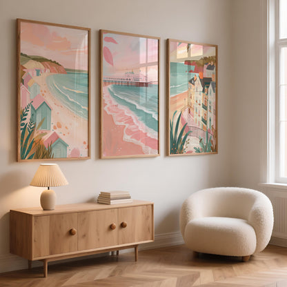 Brighton Set Of 3 Posters - Sussex Coastal Wall Art Prints - Travel Wall Art