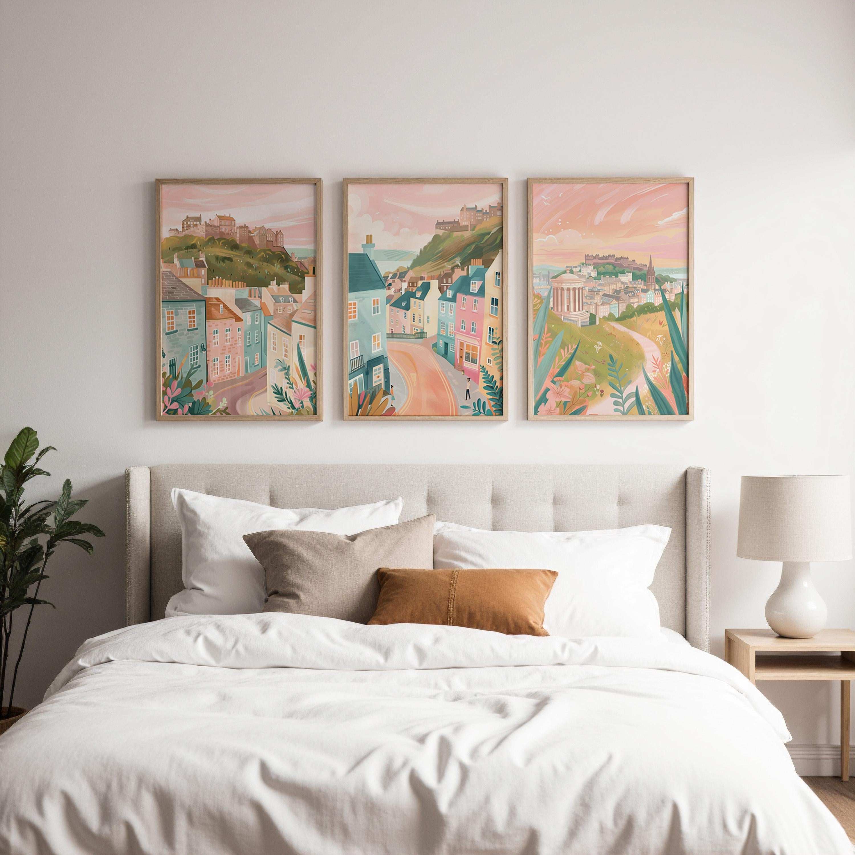 Edinburgh Set Of 3 Posters - Scottish Wall Art Prints - Travel Wall Art