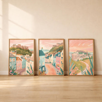 Edinburgh Set Of 3 Posters - Scottish Wall Art Prints - Travel Wall Art