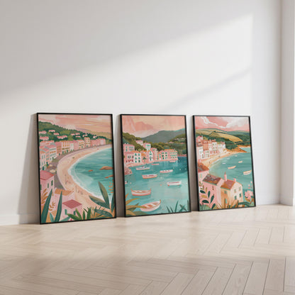French Riviera Set Of 3 Posters - Southern France Wall Art Prints - Travel Wall Art