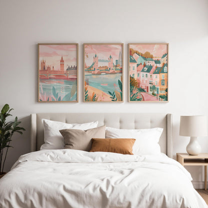 London Set Of 3 Posters - London Wall Art Prints - Travel Wall Art
