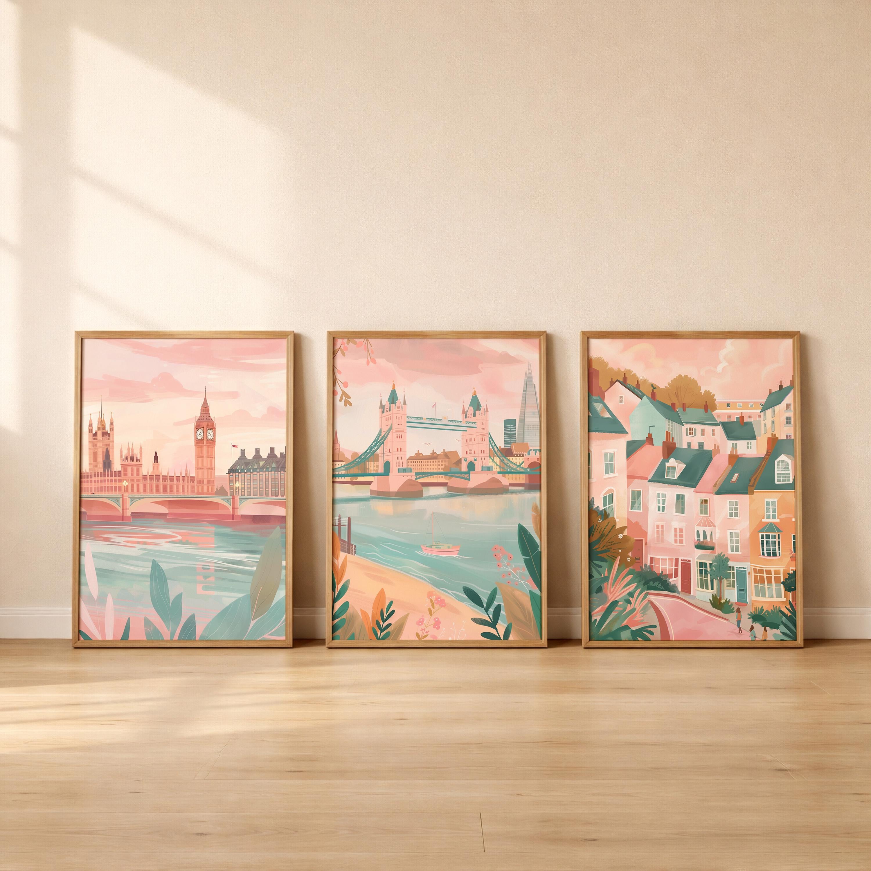 London Set Of 3 Posters - London Wall Art Prints - Travel Wall Art