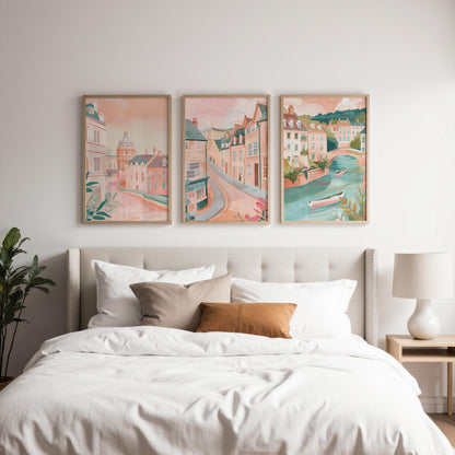 Oxford Set Of 3 Posters - Oxford Cityscape Wall Art - Travel Wall Art