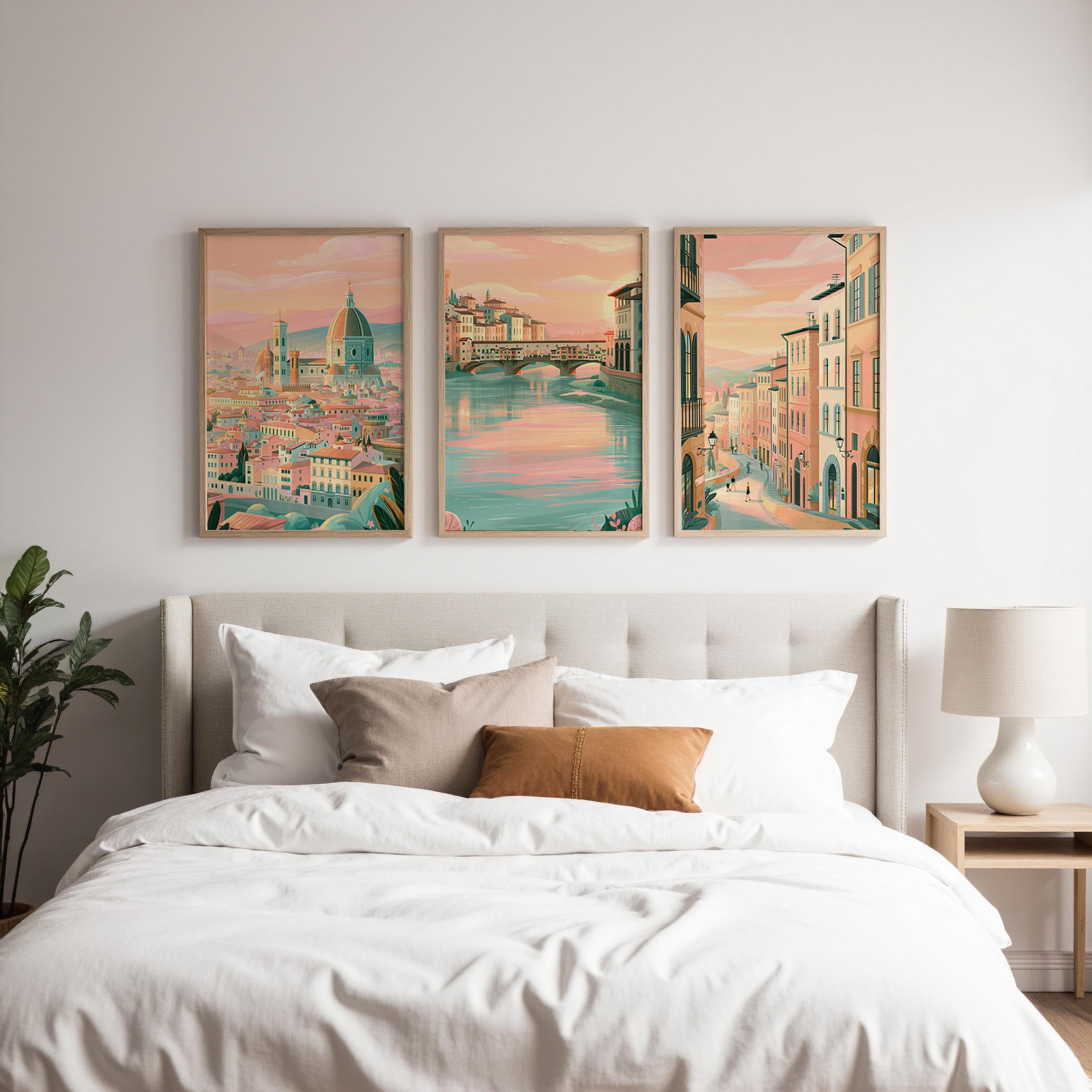 Set of 3 Florence Italy Posters - Italian Florence Wall Art Prints - Travel Wall Art