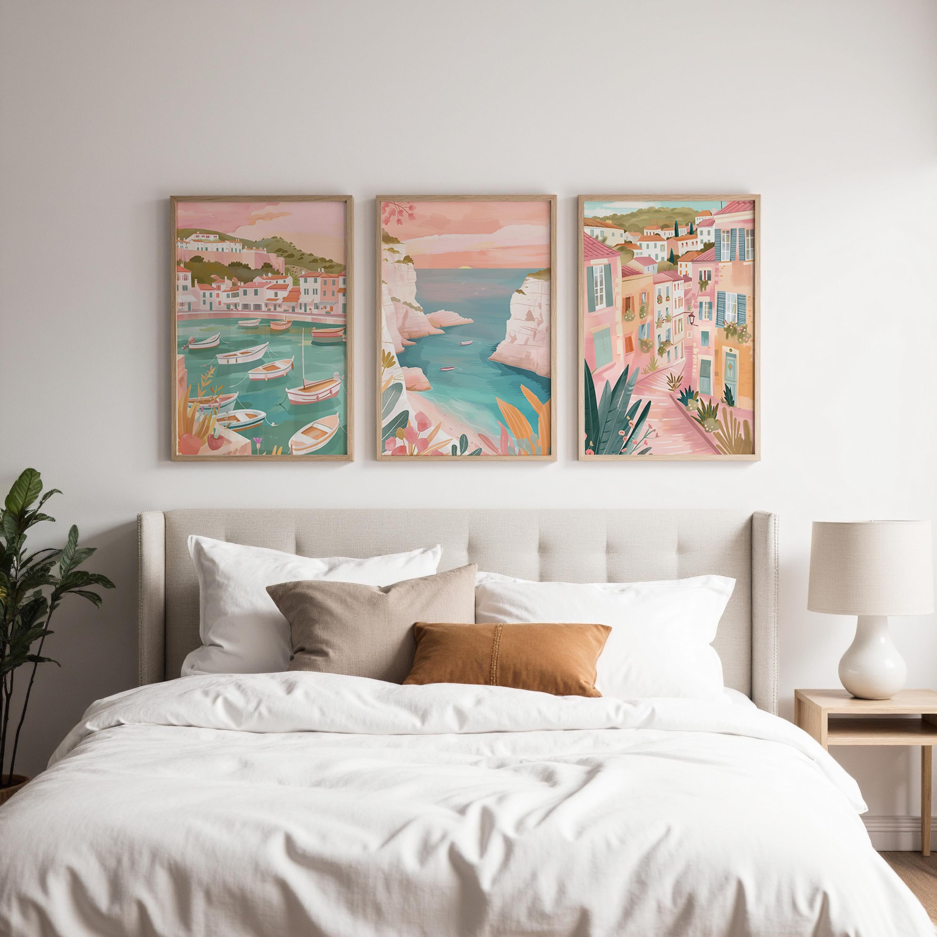 Marseille Set Of 3 Posters - Marseille Cityscape Wall Art Prints - Travel Wall Art
