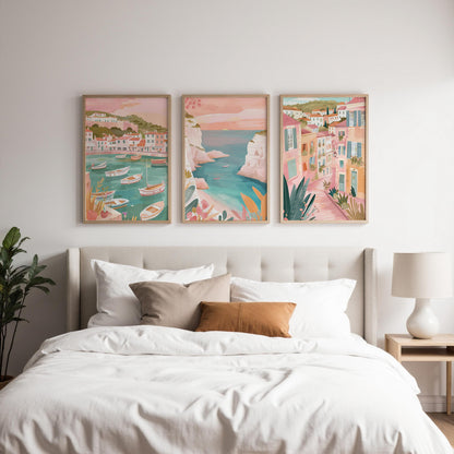 Marseille Set Of 3 Posters - Marseille Cityscape Wall Art Prints - Travel Wall Art