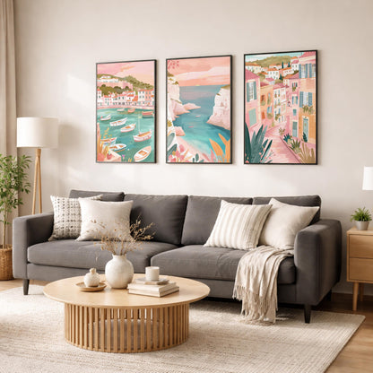 Marseille Set Of 3 Posters - Marseille Cityscape Wall Art Prints - Travel Wall Art
