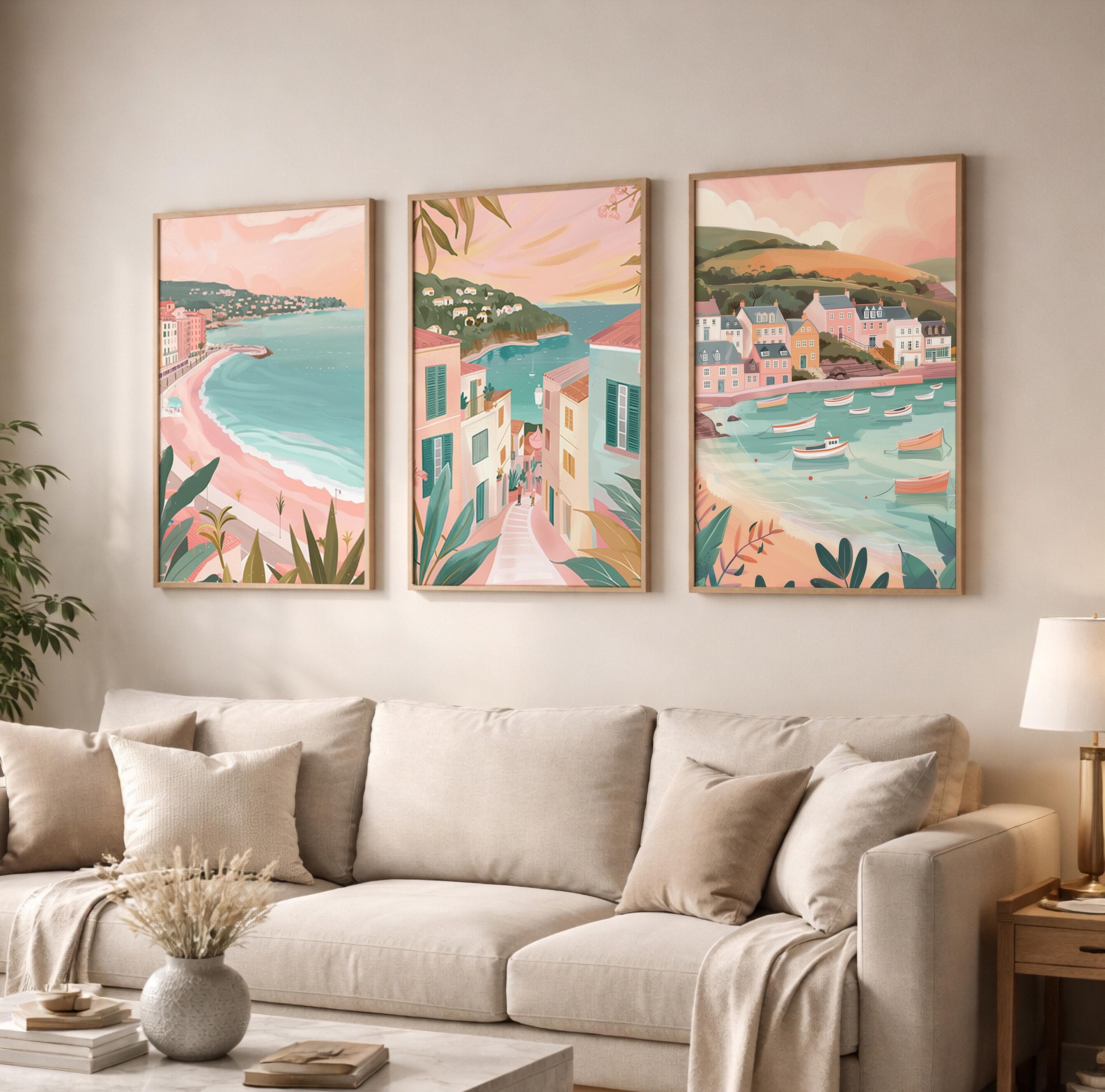 Nice Set Of 3 Posters - French Riviera Wall Art Prints - Travel Wall Art