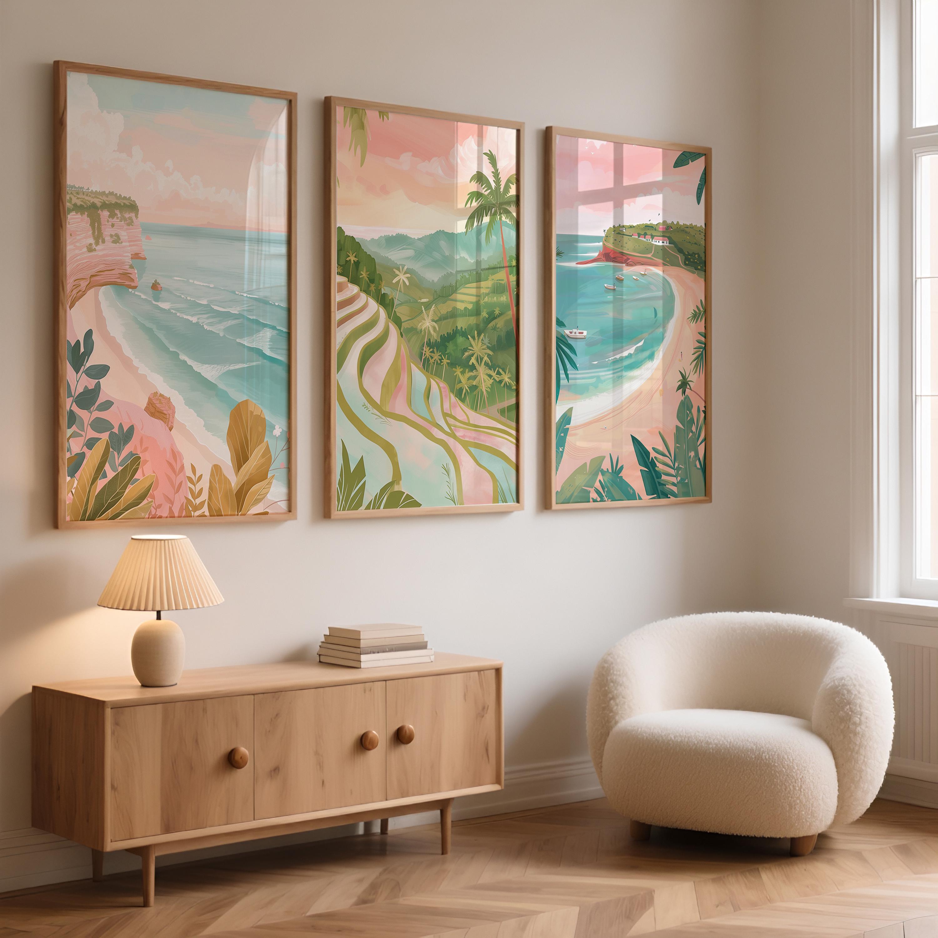 Bali Set of 3 Posters - Bali Landscape Wall Art Prints - Travel Wall Art