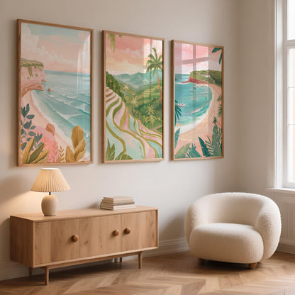 Bali Set of 3 Posters - Bali Landscape Wall Art Prints - Travel Wall Art