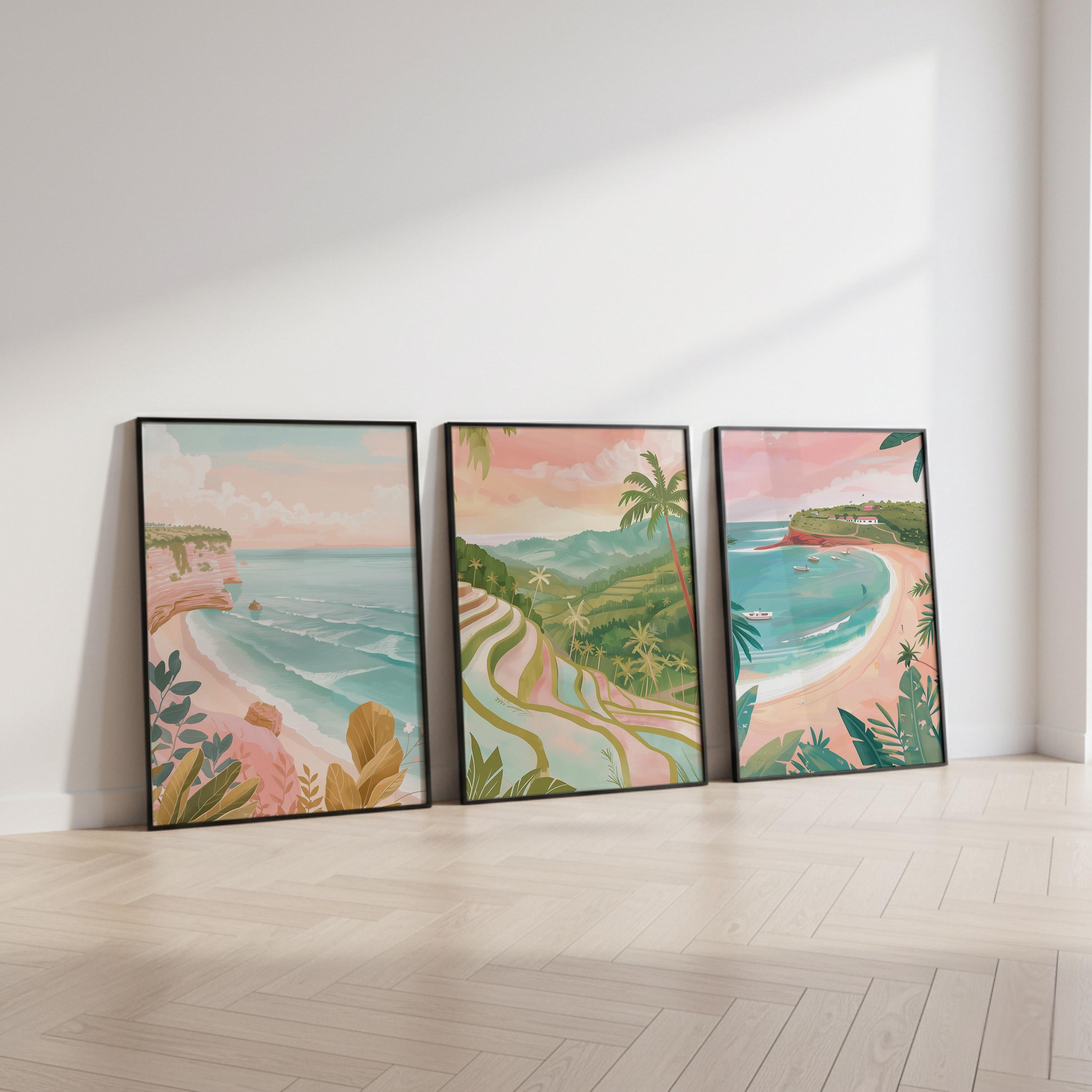 Bali Set of 3 Posters - Bali Landscape Wall Art Prints - Travel Wall Art