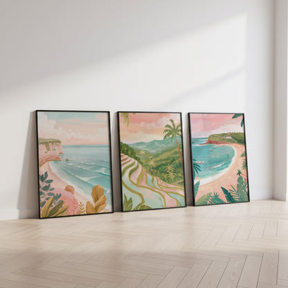 Bali Set of 3 Posters - Bali Landscape Wall Art Prints - Travel Wall Art