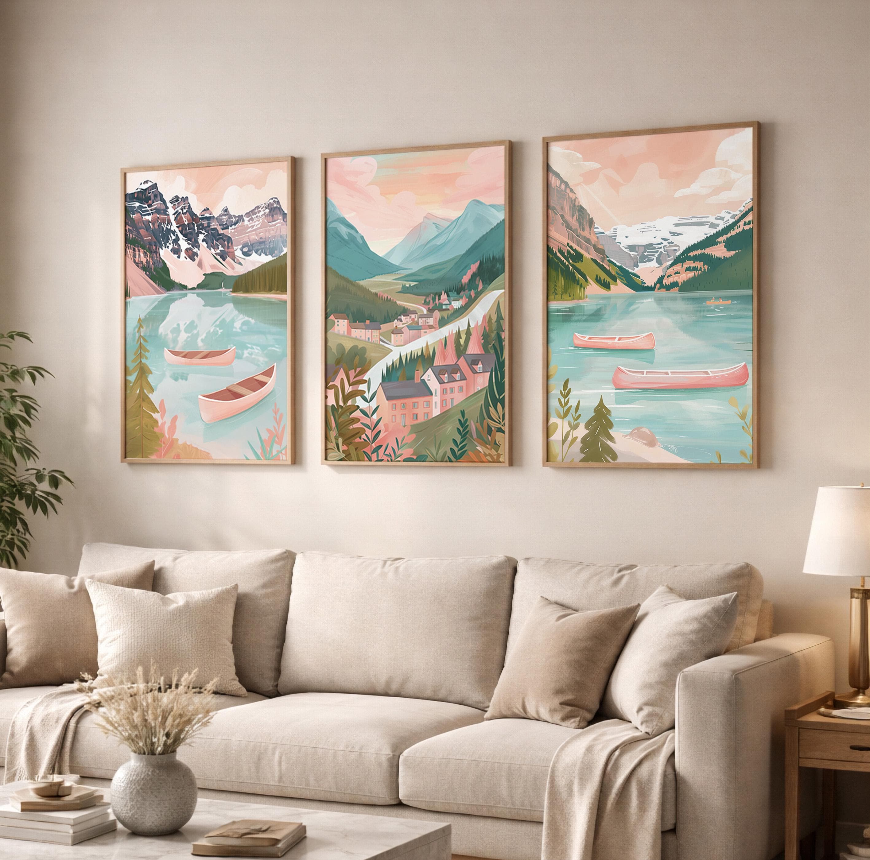 Banff National Park Set of 3 Posters - Canadian Rockies Wall Art Prints - Travel Wall Art