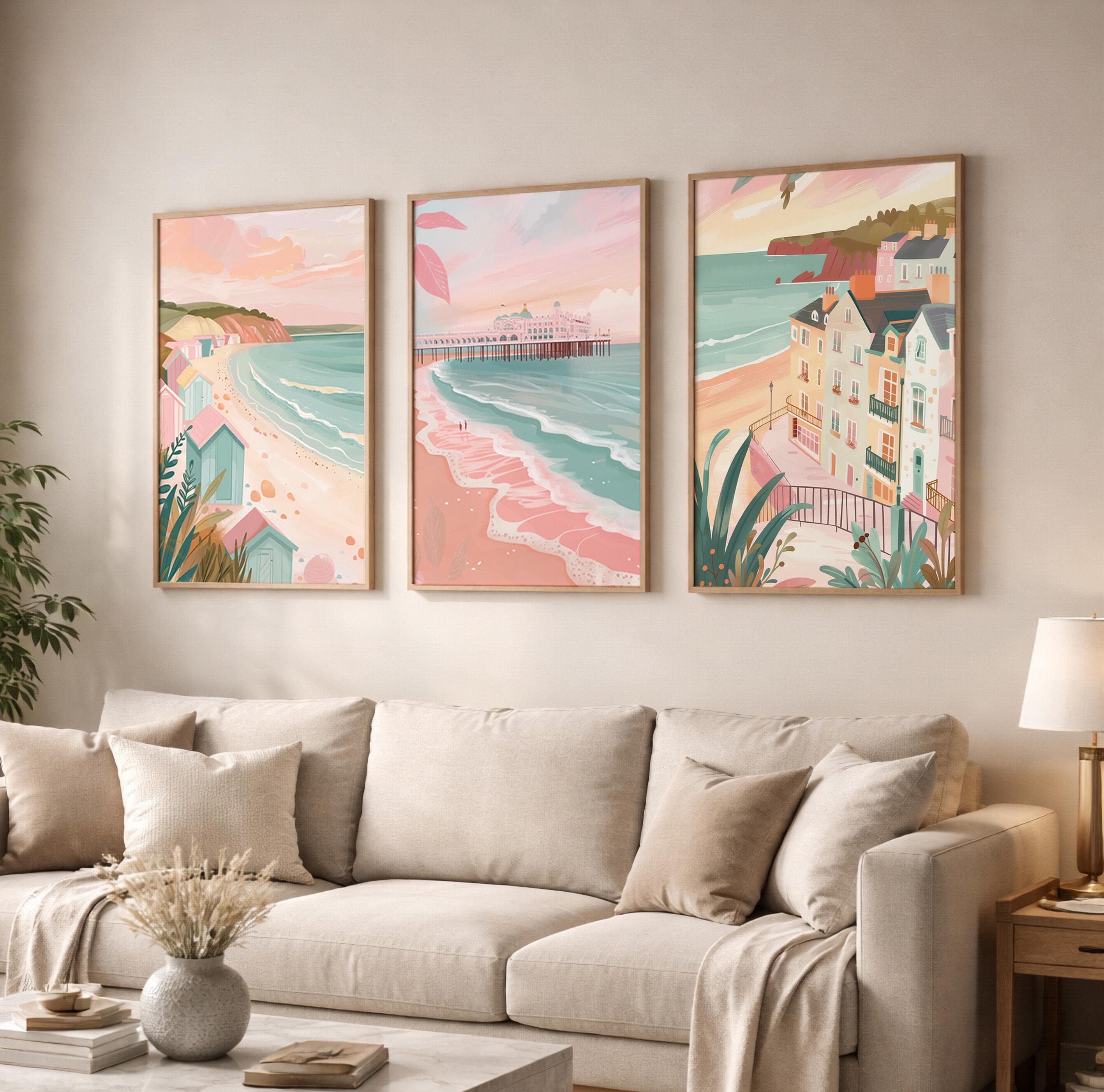 Brighton Set Of 3 Posters - Sussex Coastal Wall Art Prints - Travel Wall Art
