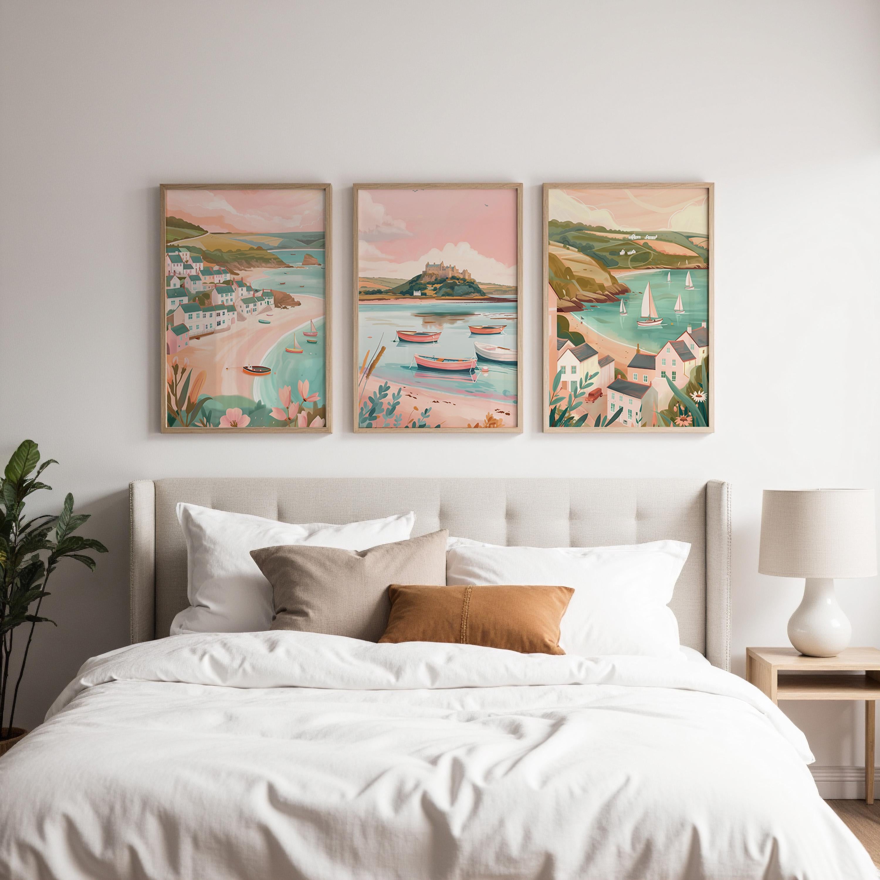 Cornwall Set Of 3 Posters - Cornish Wall Art Prints - Travel Wall Art