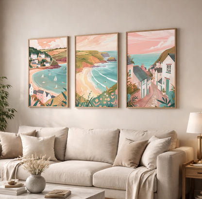 Devon Set Of 3 Posters - Devon Wall Art Prints - Travel Wall Art