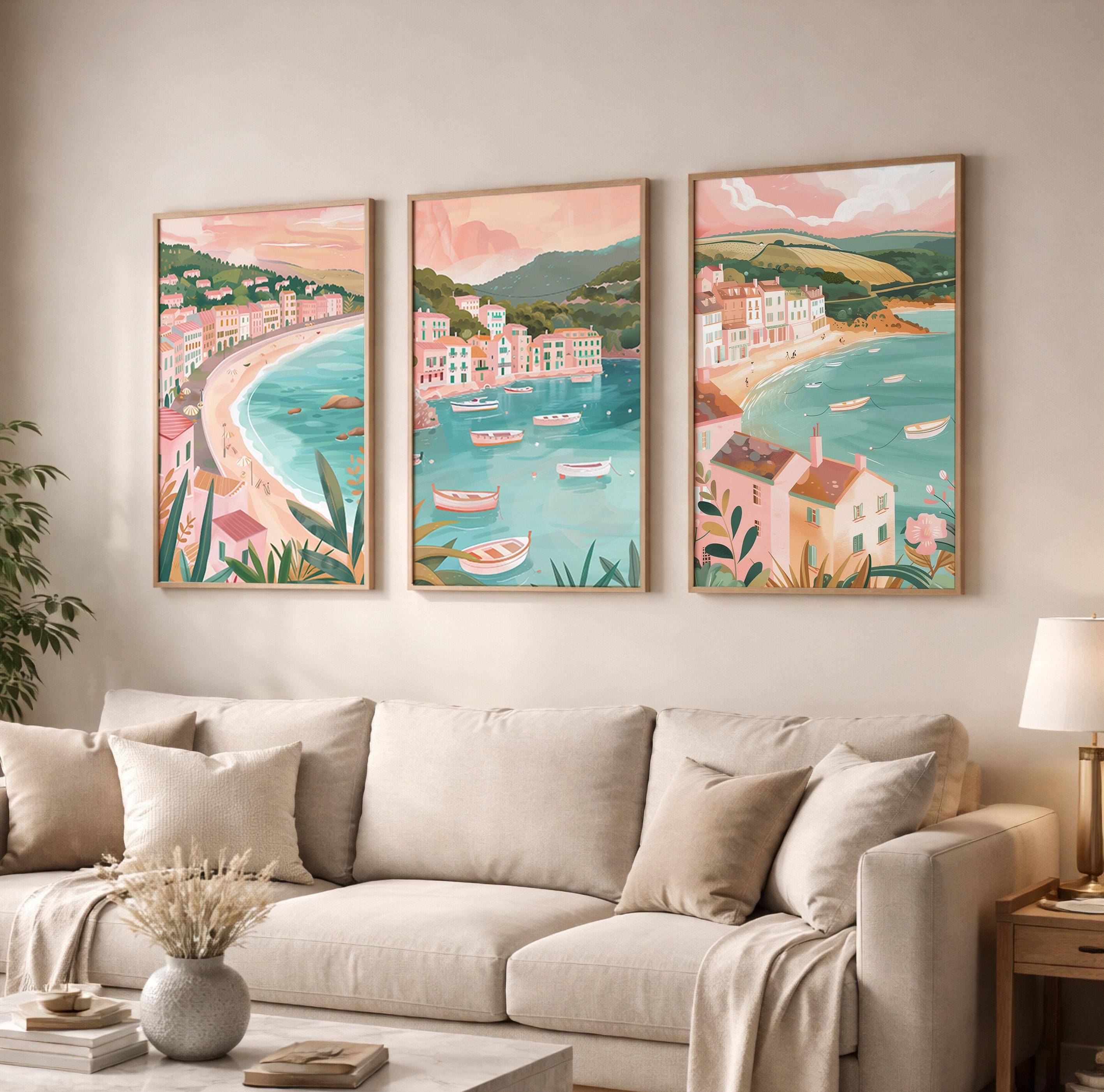 French Riviera Set Of 3 Posters - Southern France Wall Art Prints - Travel Wall Art