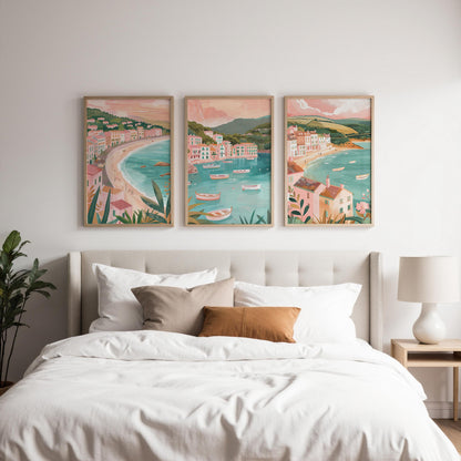 French Riviera Set Of 3 Posters - Southern France Wall Art Prints - Travel Wall Art