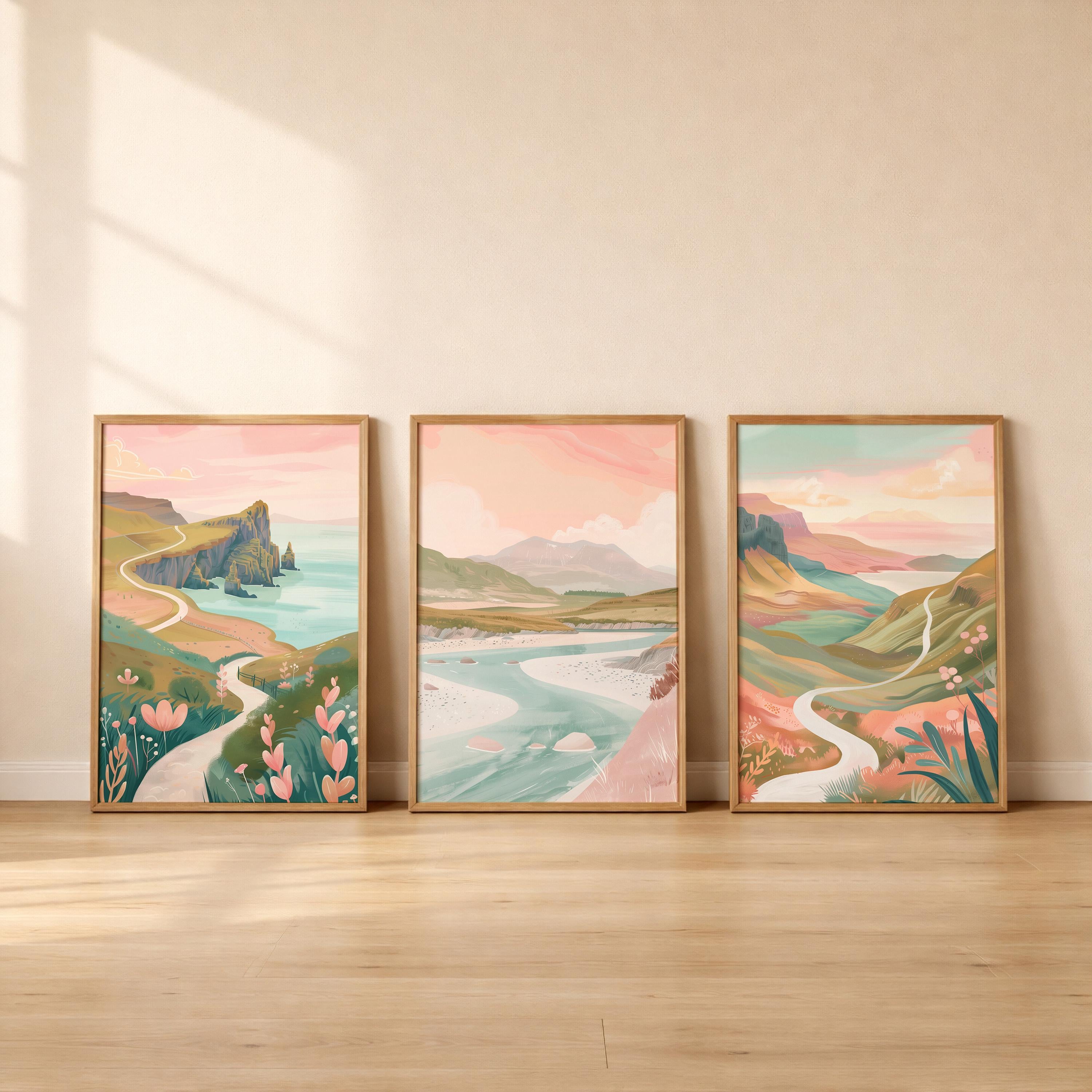 Isle Of Skye Set Of 3 Posters - Scottish Highlands Wall Art Prints - Travel Wall Art