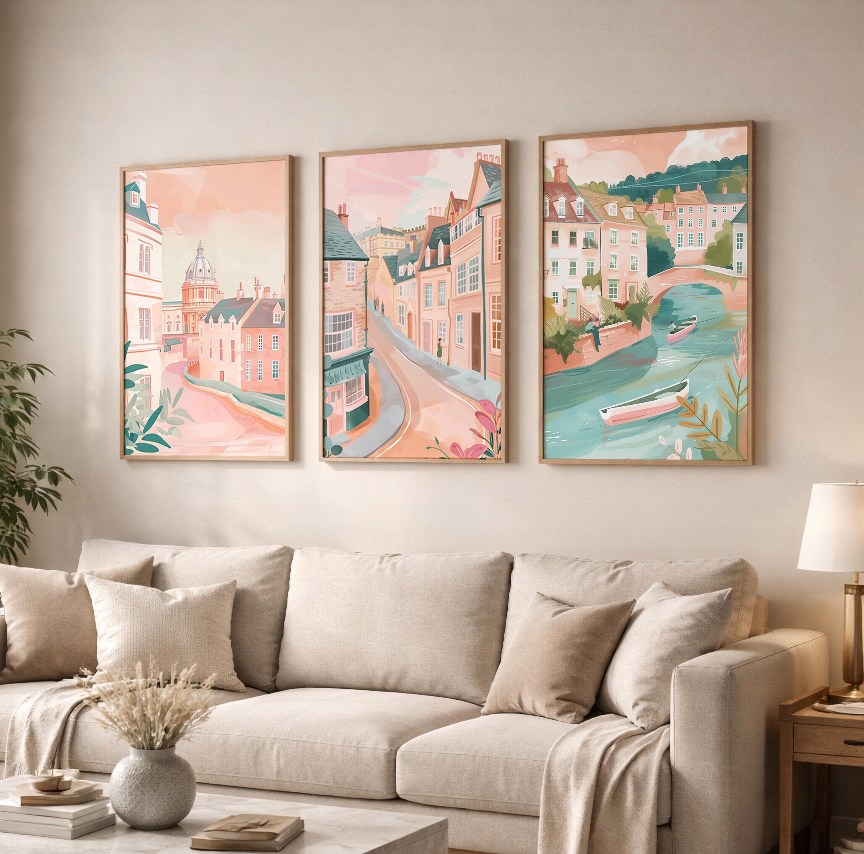 Oxford Set Of 3 Posters - Oxford Cityscape Wall Art - Travel Wall Art