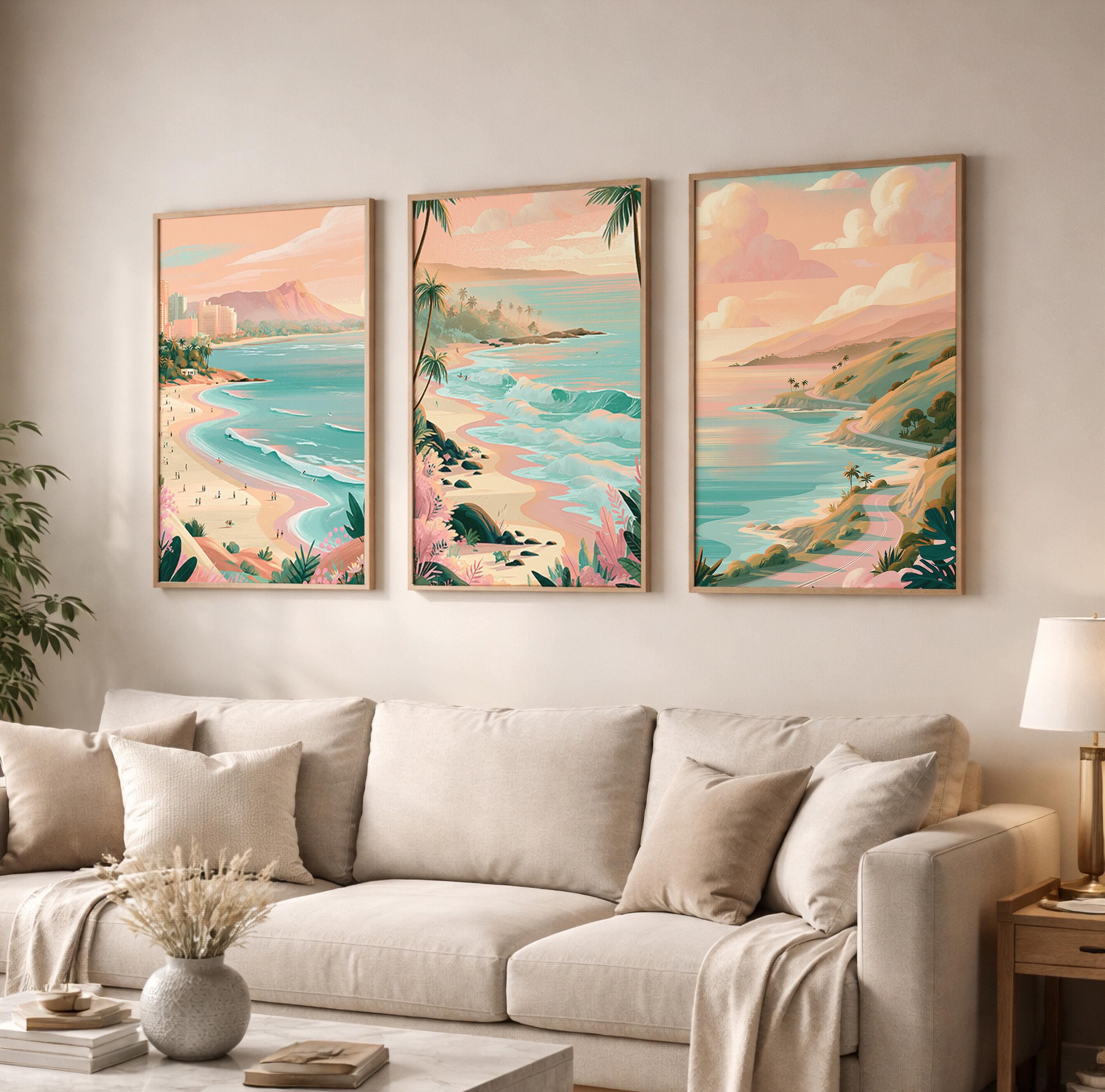 Hawaii Set Of 3 Posters - Maui Wall Art Prints - Travel Wall Art