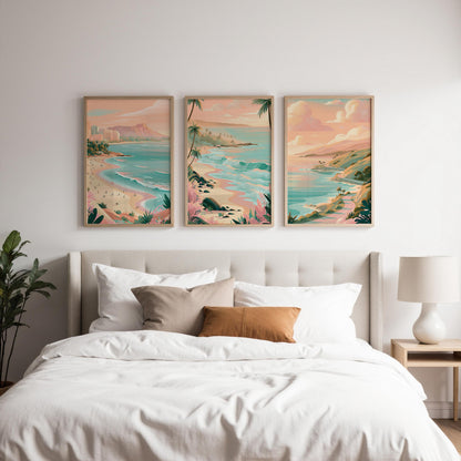Hawaii Set Of 3 Posters - Maui Wall Art Prints - Travel Wall Art