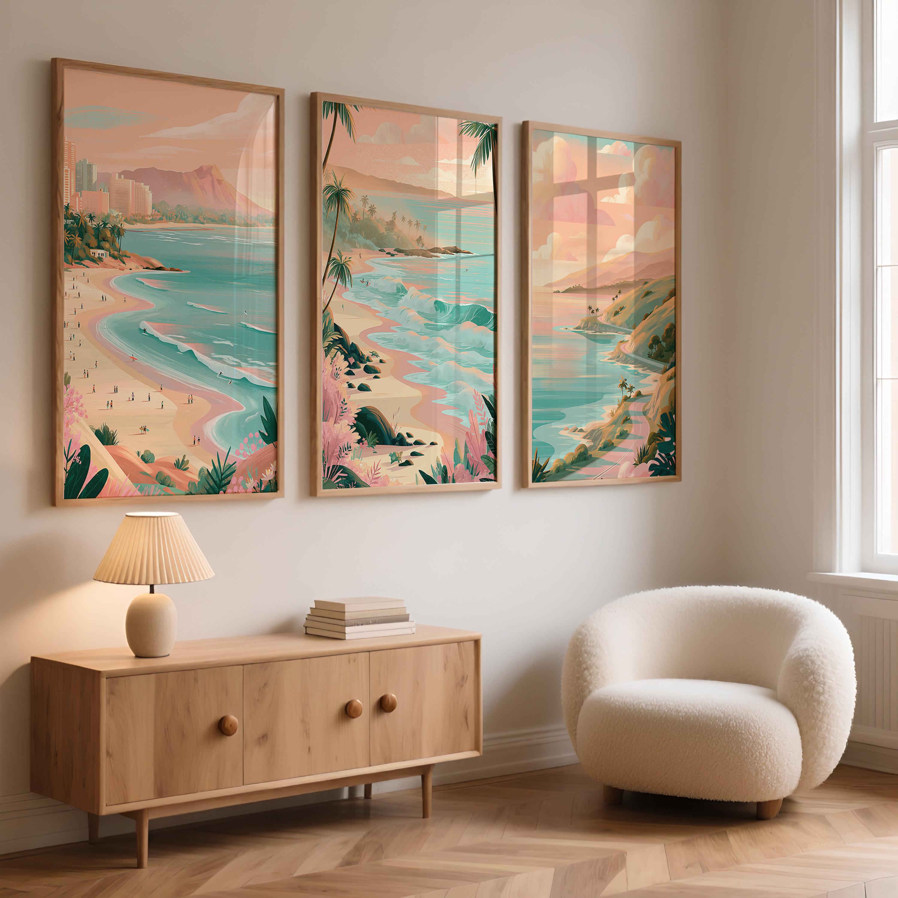 Hawaii Set Of 3 Posters - Maui Wall Art Prints - Travel Wall Art