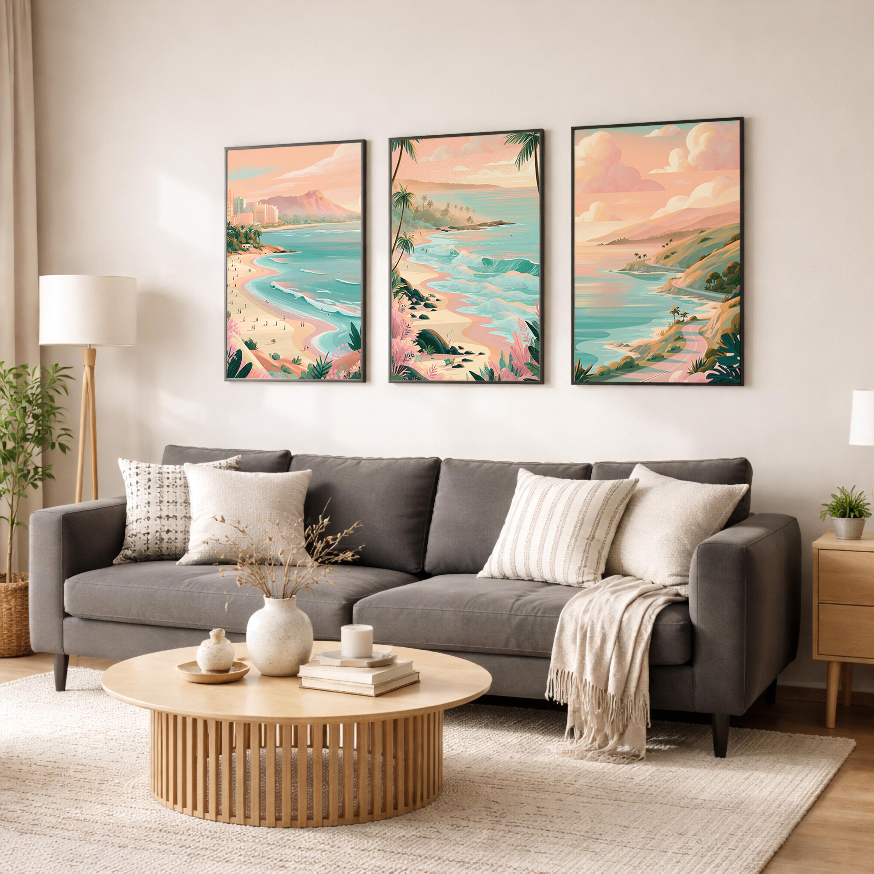 Hawaii Set Of 3 Posters - Maui Wall Art Prints - Travel Wall Art