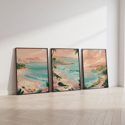 Hawaii Set Of 3 Posters - Maui Wall Art Prints - Travel Wall Art
