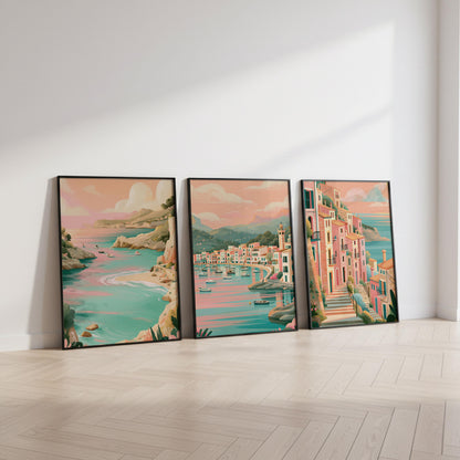 Mallorca Set of 3 Posters - Mediterranean Coastal Wall Art Prints - Travel Wall Art
