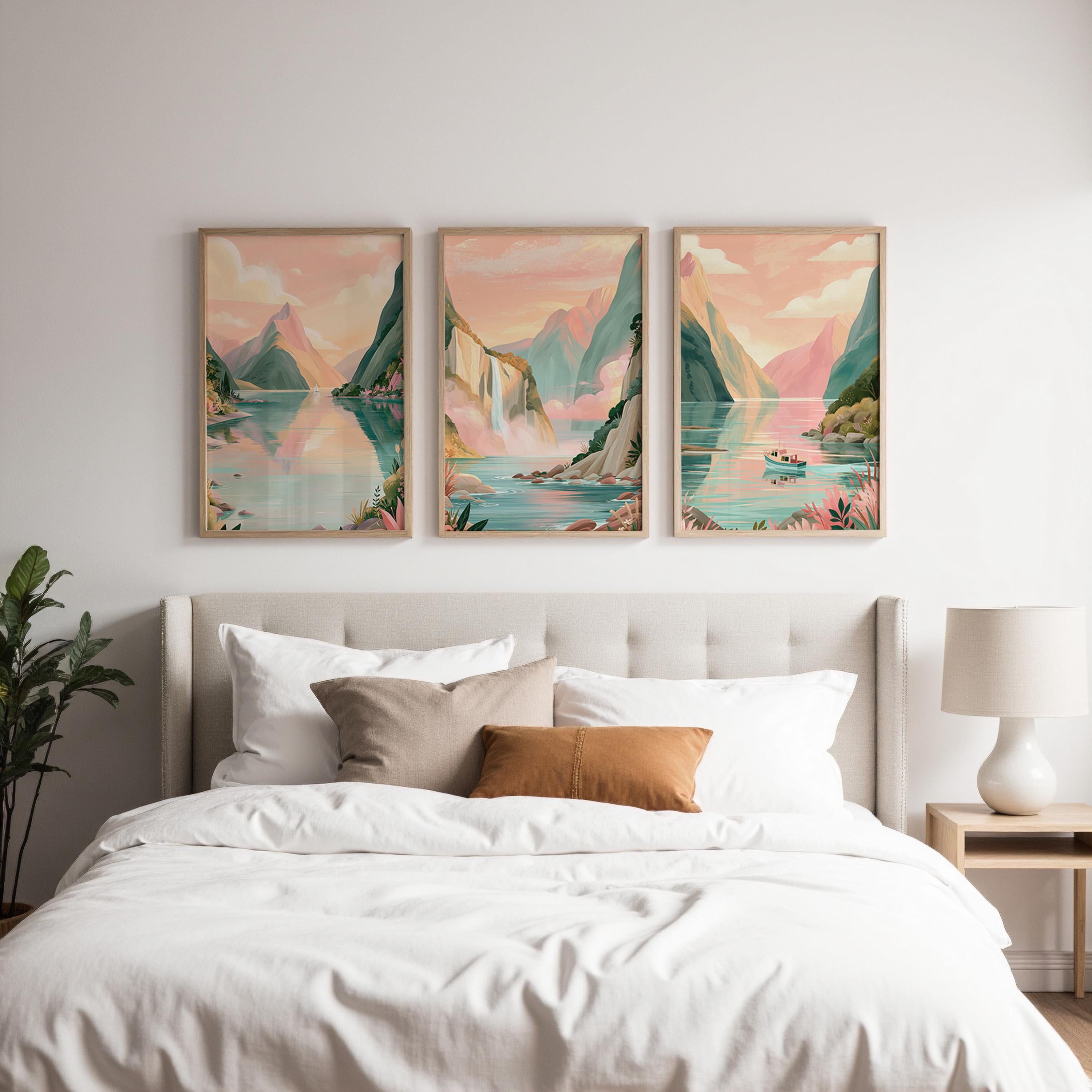 Milford Sound Set of 3 Travel Posters - New Zealand Wall Art Prints - Travel Wall Art