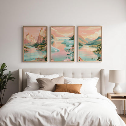 Patagonia Set of 3 Posters - Fitz Roy Wall Art Prints - Travel Wall Art